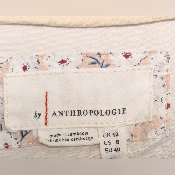 Anthropologie Beige Tie Waist Cap Sleeve Jumpsuit Women's Size 8 - Picture 8 of 12